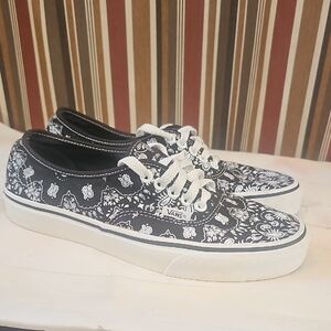 Vans Women's Black and White Patterned Sneakers